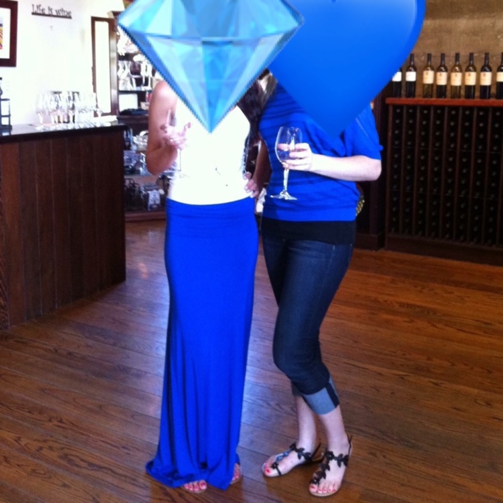 Arden B Maxi Skirt: Royal Blue & Teal
